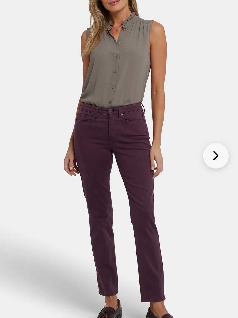 NYDJ Not Your Daughter's Jeans Sheri Slim  Women's Pant Size 16 Maroon Red 36X30